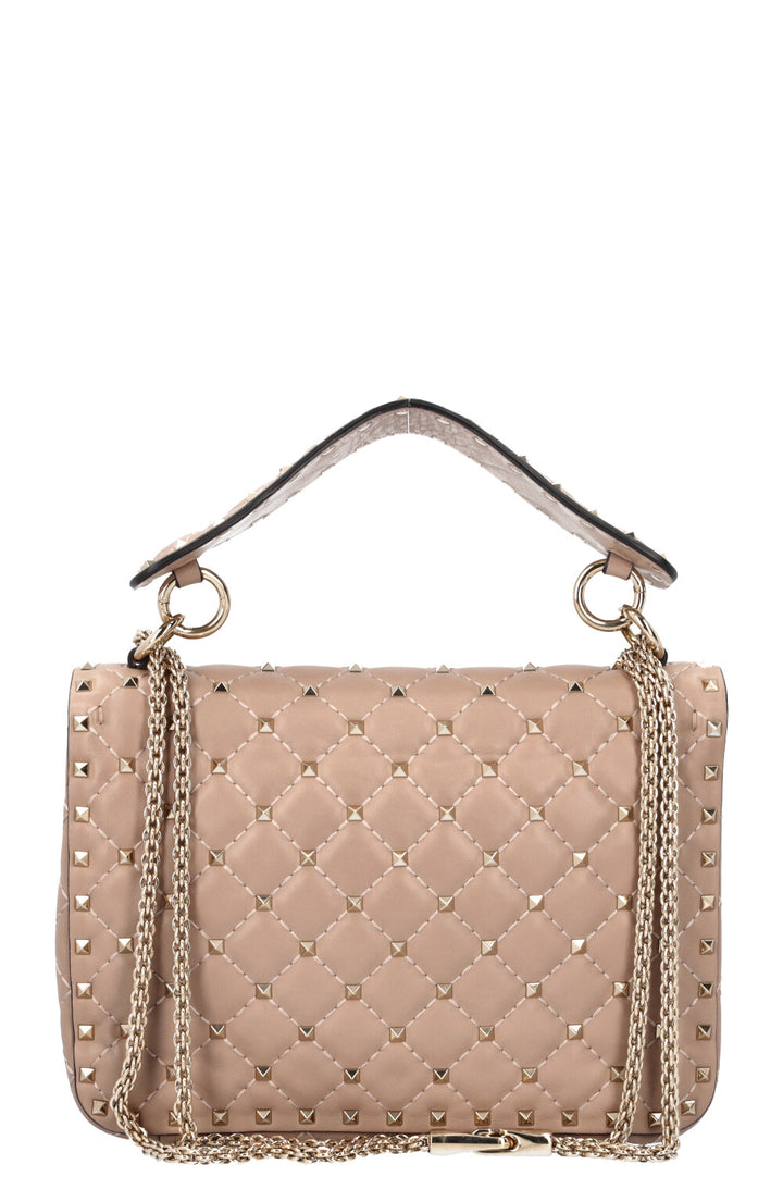 VALENTINO Rockstud Spike Medium Top Handle Bag Nude