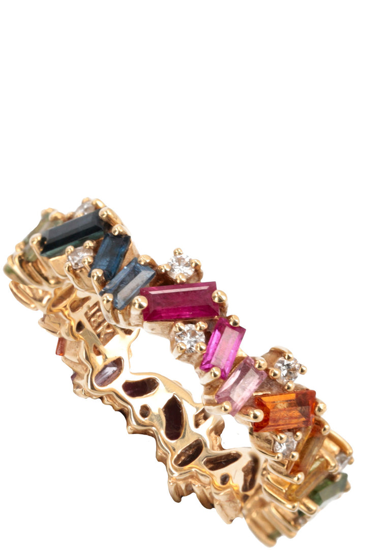 SUZANNE KALAN Bague Frenzy arc-en-ciel 18 carats