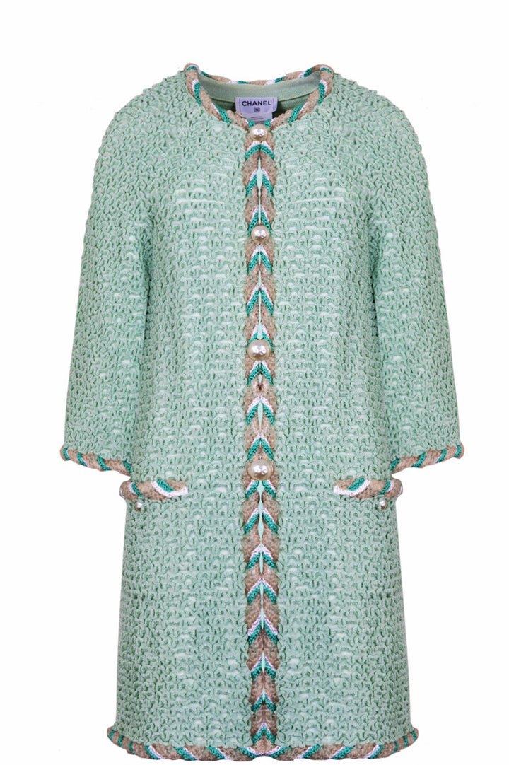 CHANEL Structured Cardigan Mint