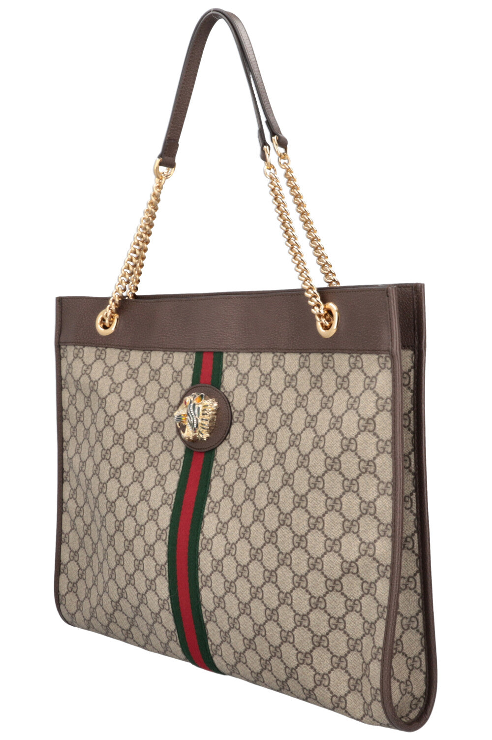 GUCCI Rajah Chain Tote GG Supreme Canvas