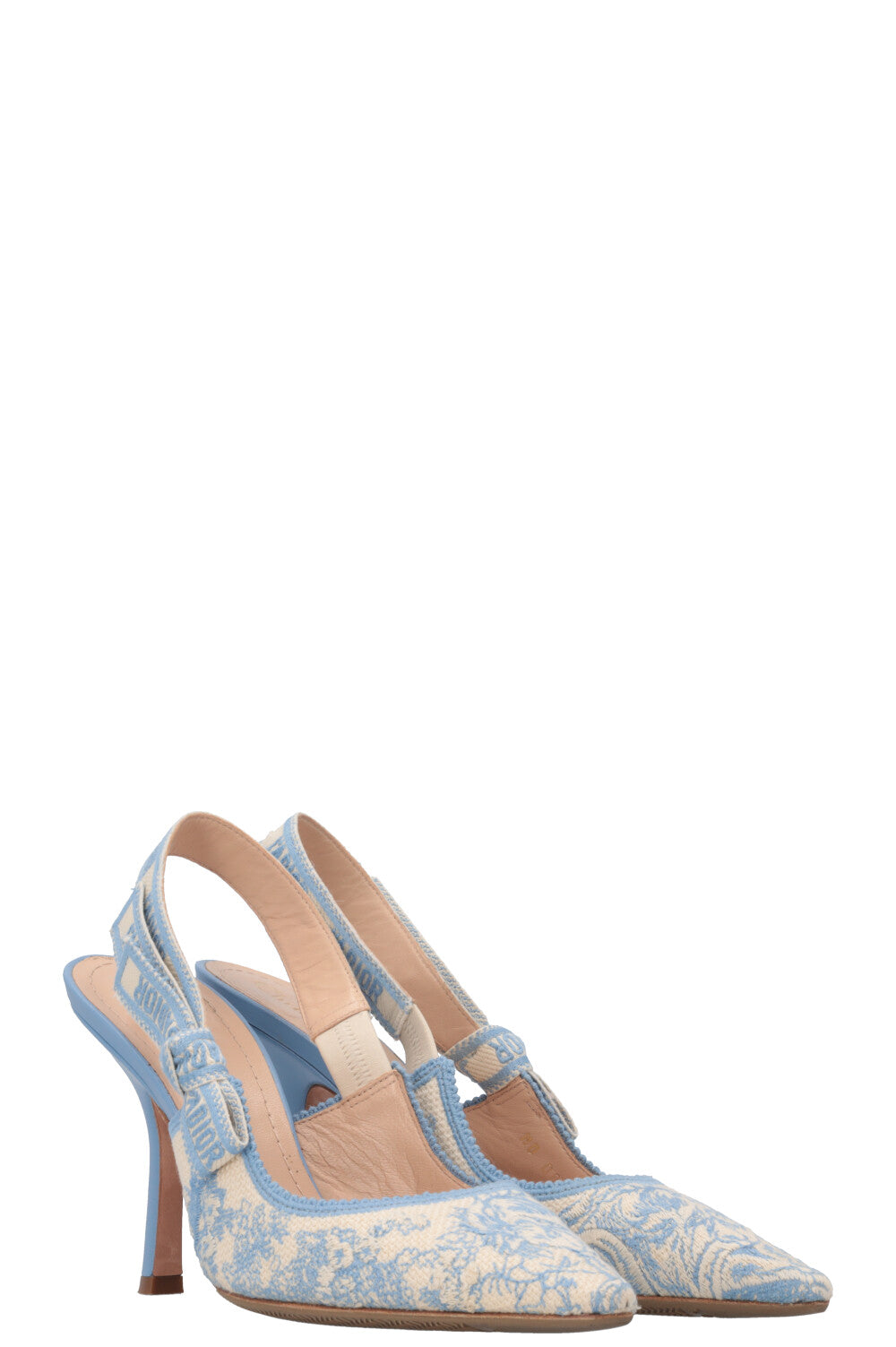 CHRISTIAN DIOR J`Adior Slingback Heels Blue Ivory