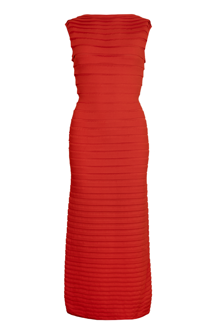 ALAÏA Tube Dress Sheer Red