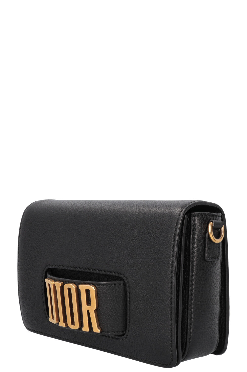 CHRISTIAN DIOR Dio(R)evolution Clutch Bag Leather Black