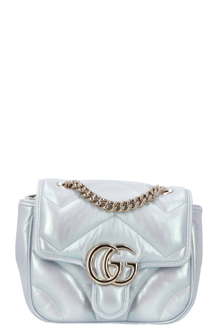 GUCCI GG Marmont Mini Shoulder Bag Blue Iridescent