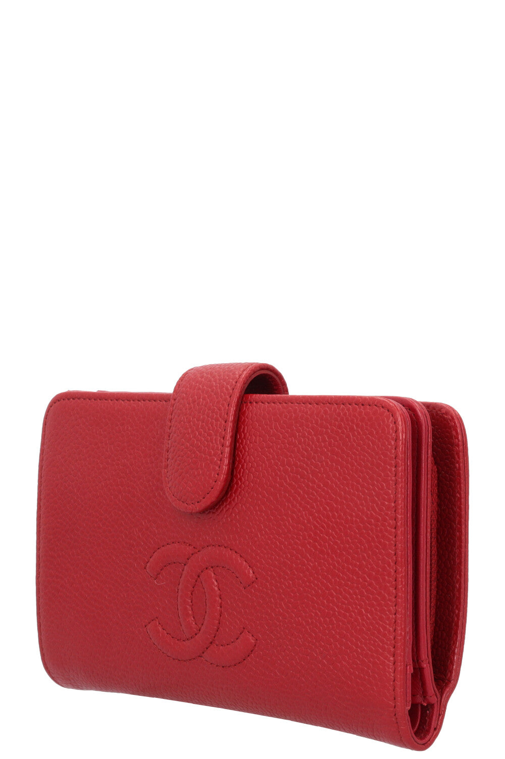 CHANEL Wallet Caviar Red