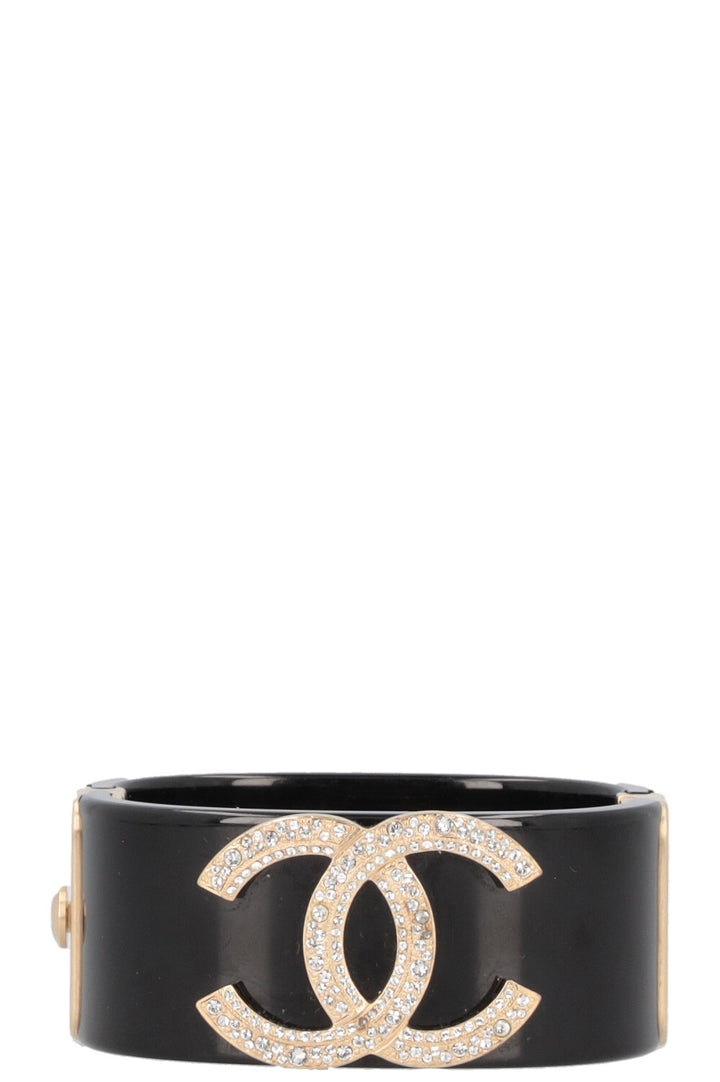 CHANEL CC Crystal Cuff Black