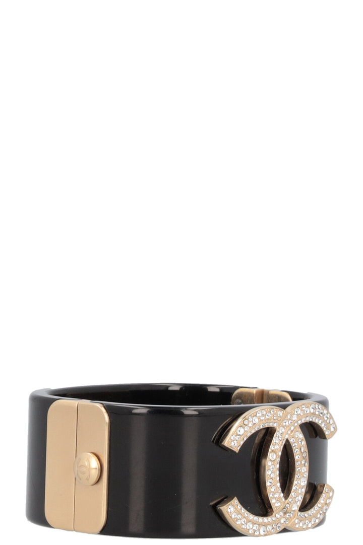 CHANEL CC Crystal Cuff Black