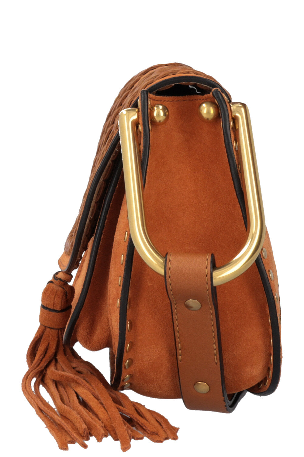 CHLOE Hudson Small Bag Suede Cognac REAWAKE