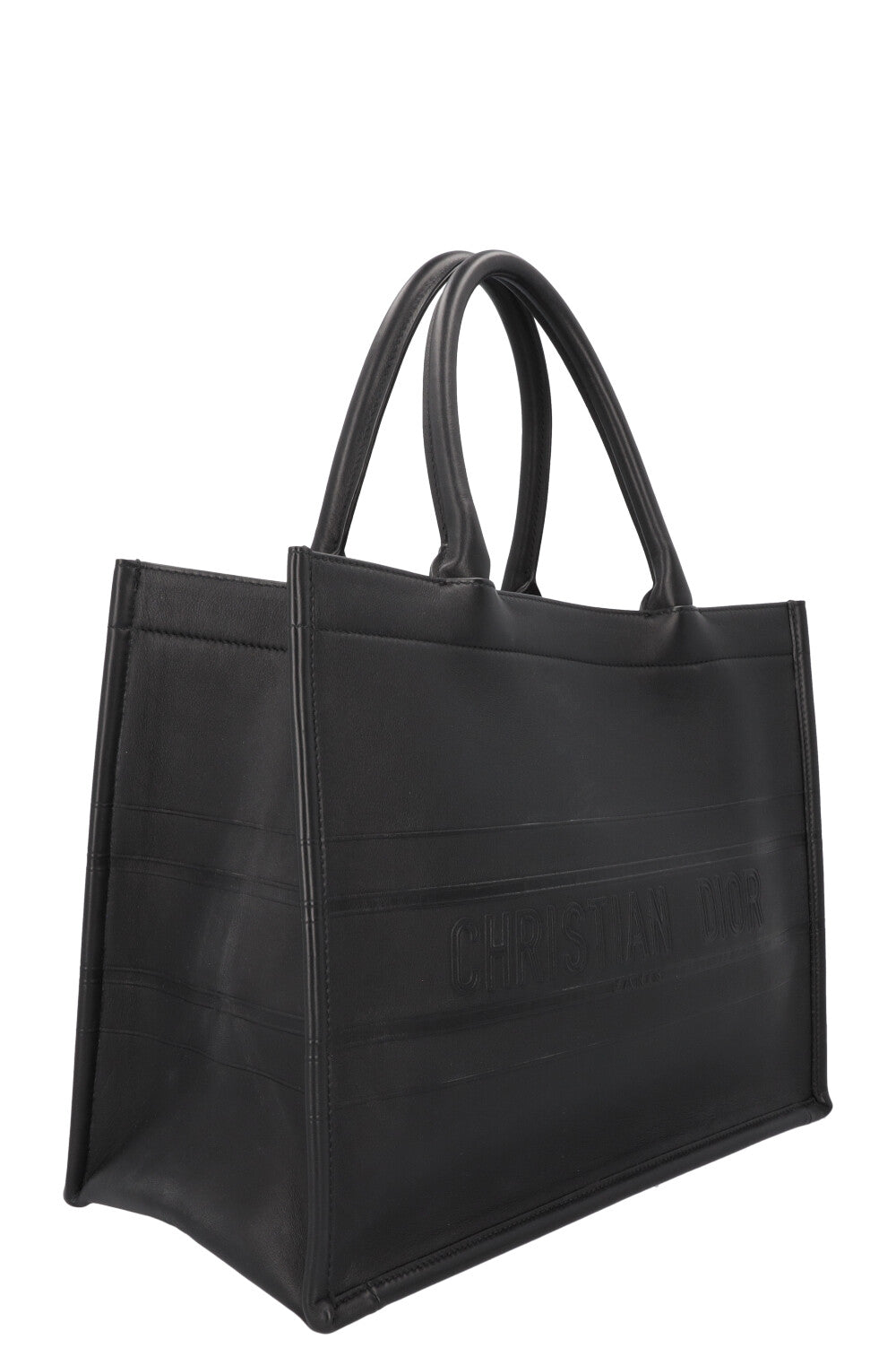 CHRISTIAN DIOR Medium Book Tote Black Leather