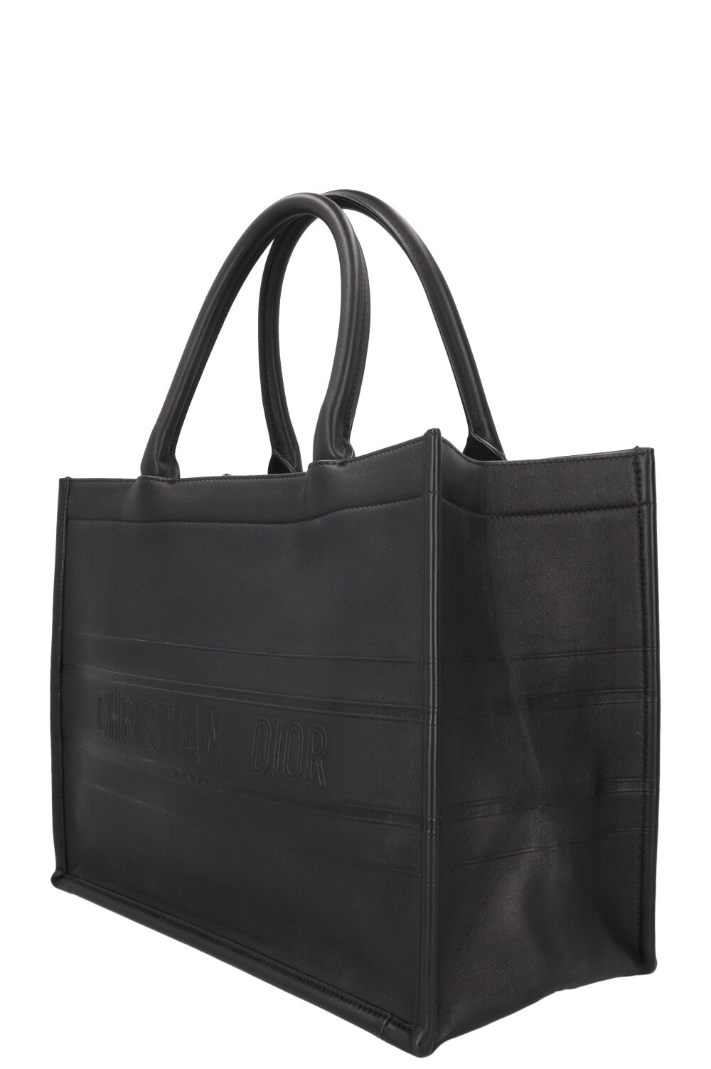 CHRISTIAN DIOR Medium Book Tote Black Leather