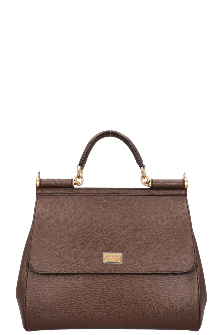 DOLCE&GABBANA Maxi Sicily Bag Leather Brown