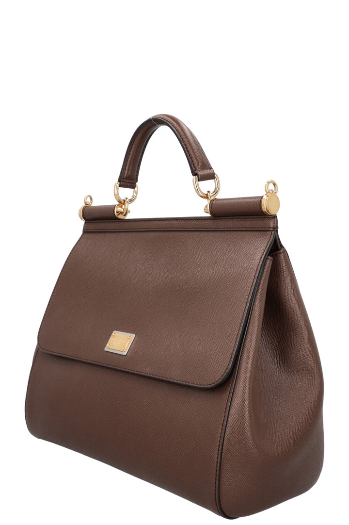 DOLCE&GABBANA Maxi Sicily Bag Leather Brown