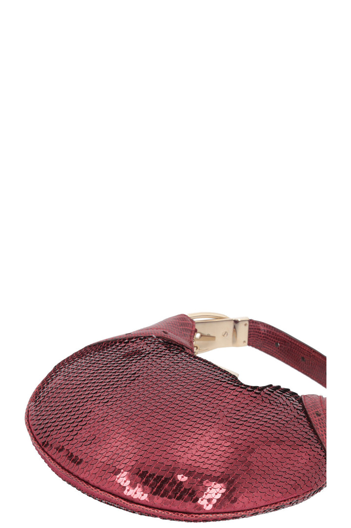 GUCCI Sequin Lizard Handbag Mini Bordeaux