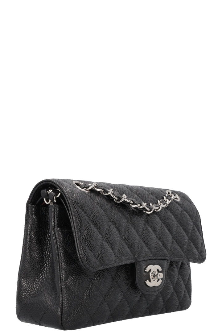 CHANEL Petit Sac Double Rabat Caviar Noir