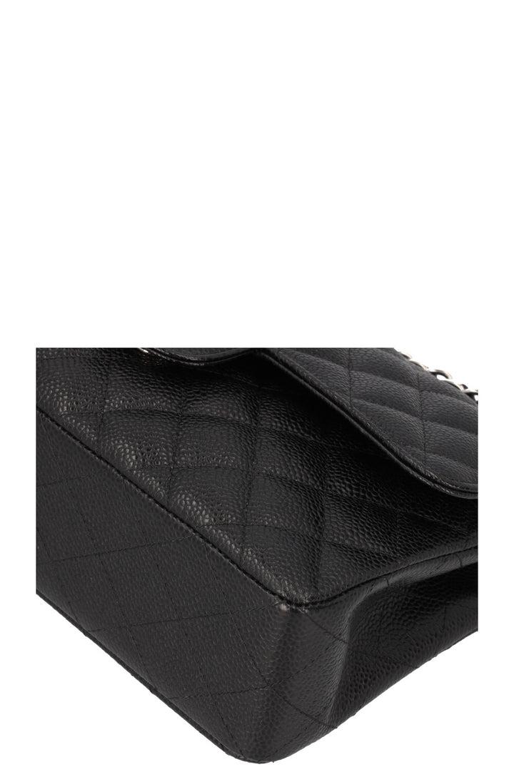 CHANEL Petit Sac Double Rabat Caviar Noir