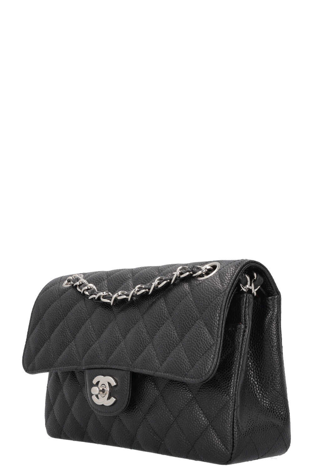 CHANEL Petit Sac Double Rabat Caviar Noir