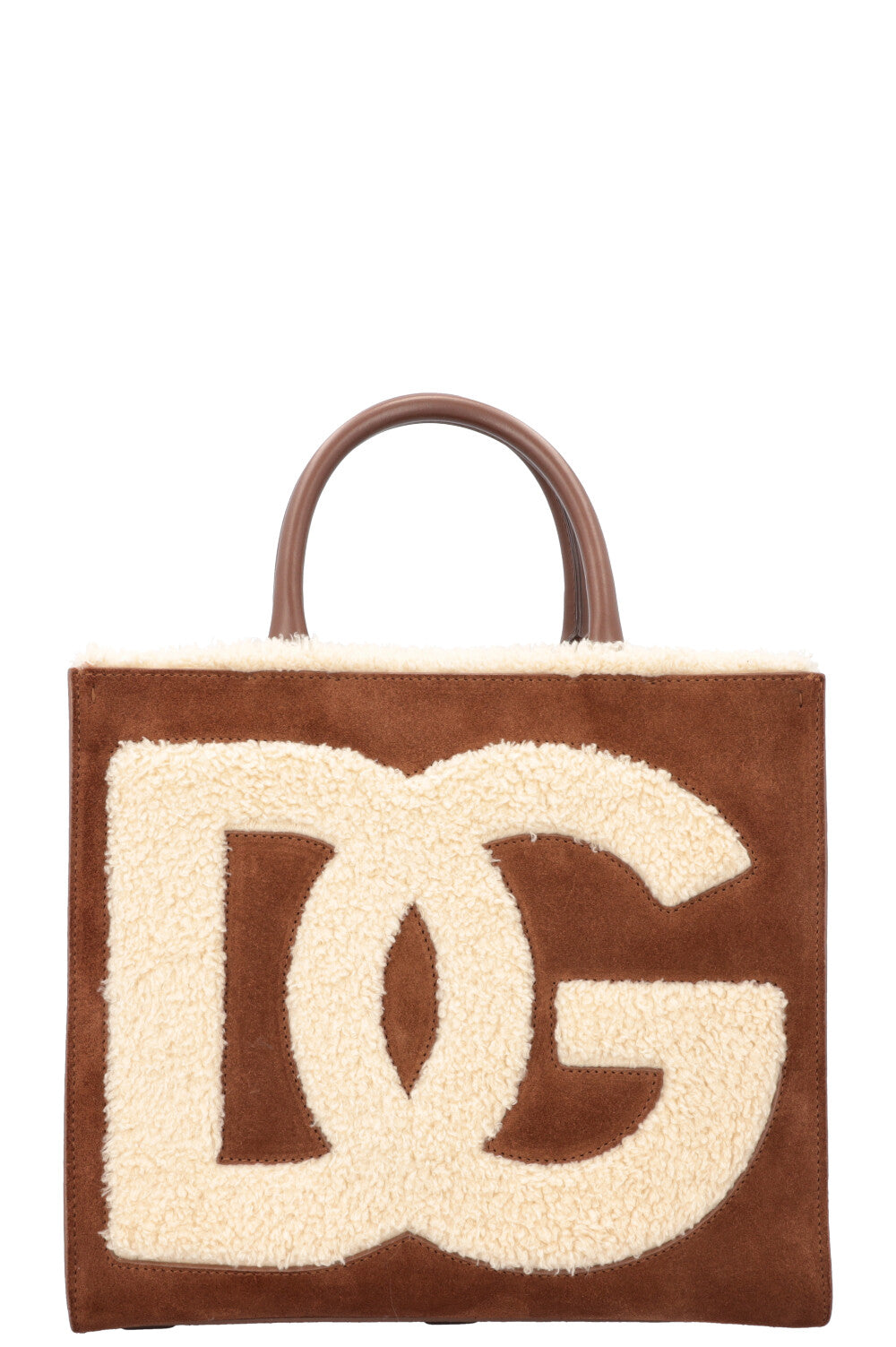 DOLCE&GABBANA Daily Tote Bag Shearling Brown