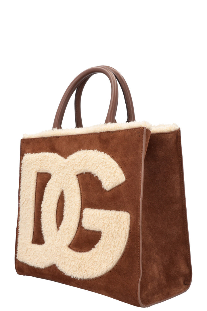 DOLCE&GABBANA Daily Tote Bag Shearling Brown