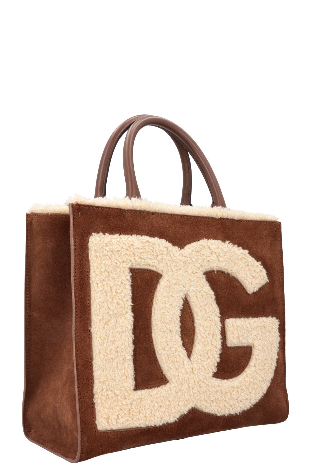 DOLCE&GABBANA Daily Tote Bag Shearling Brown