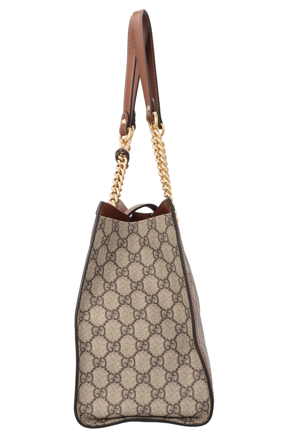 GUCCI GG Supreme Padlock Tote Bag Brown