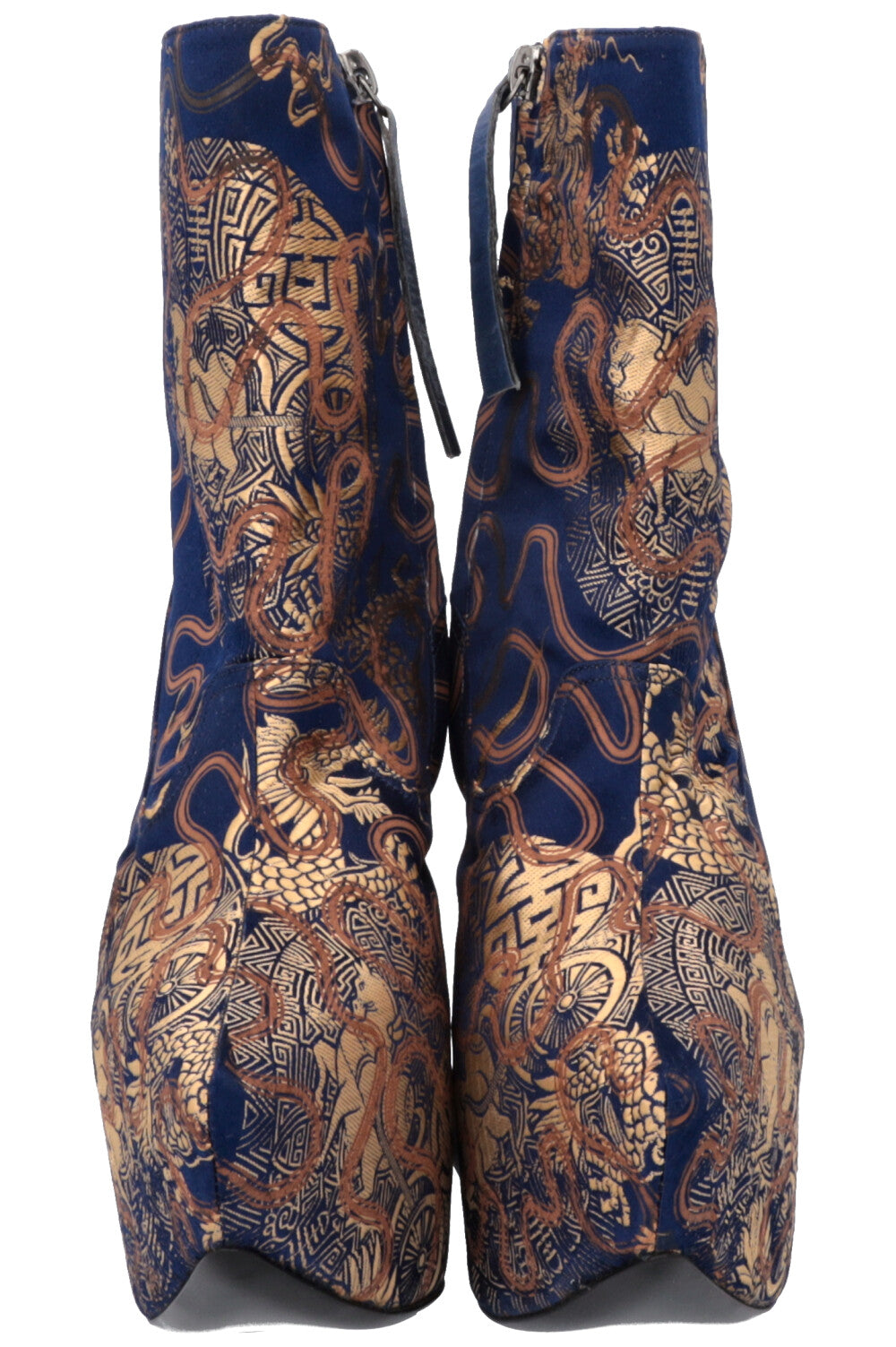 VIVIENNE WESTWOOD Save The Rainforest Brocade Platform Heels Blue