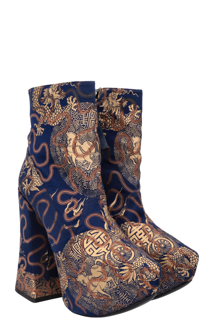 VIVIENNE WESTWOOD Save The Rainforest Brocade Platform Heels Blue