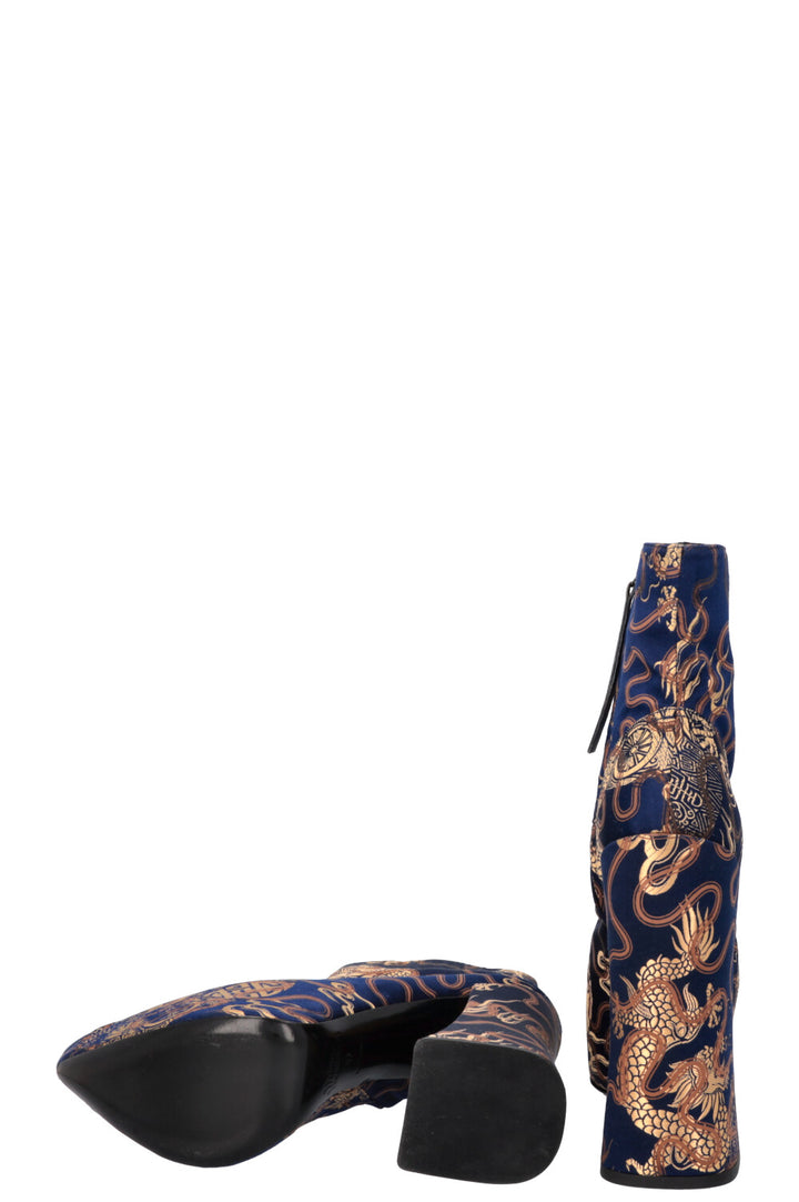 VIVIENNE WESTWOOD Save The Rainforest Brocade Platform Heels Blue