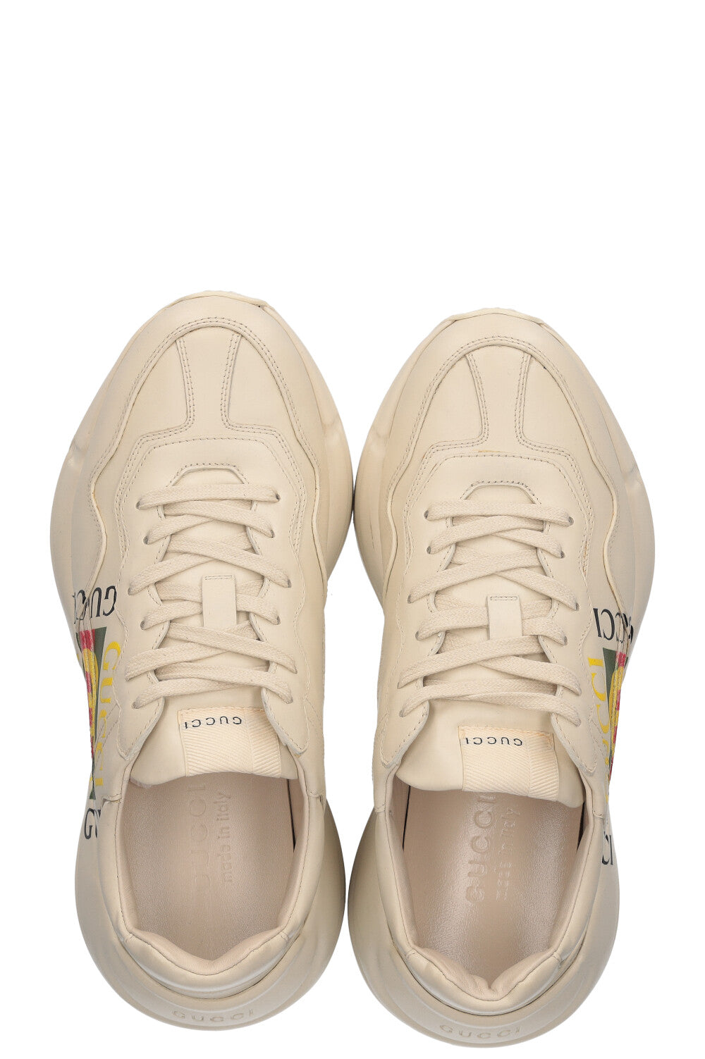 Baskets rhyton en cuir avec logo gucci best sale