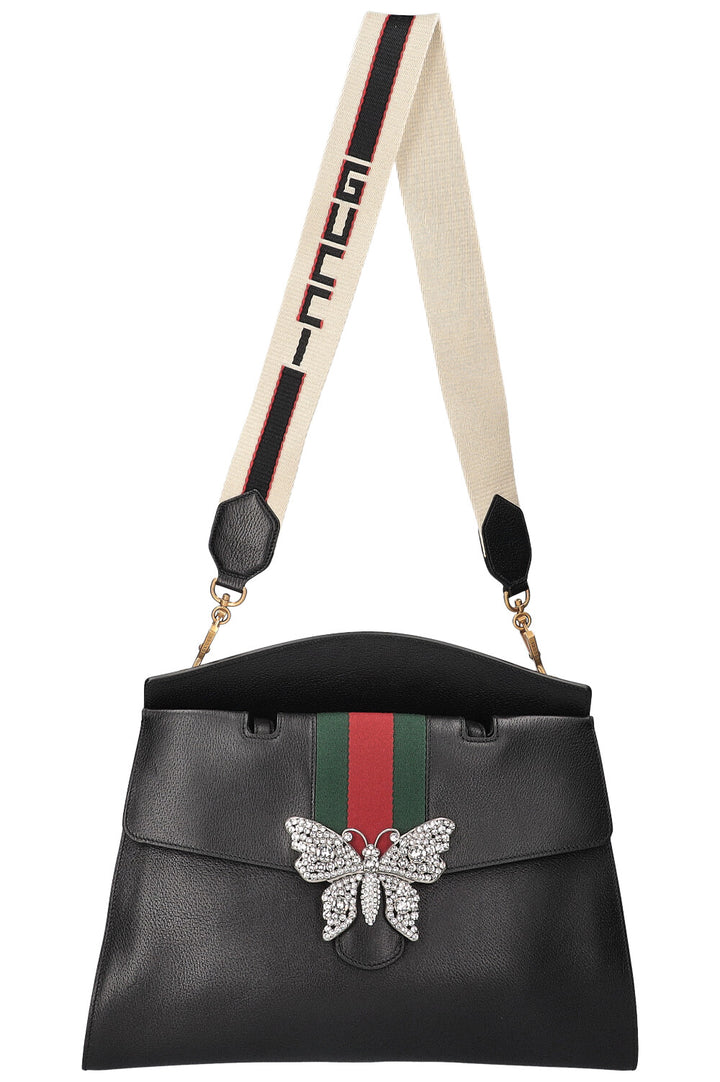 GUCCI Totem Top Handle Bag Leather Black