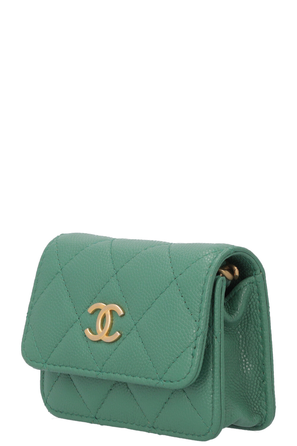 CHANEL Mini Charm Sac bandoulière Vert Caviar