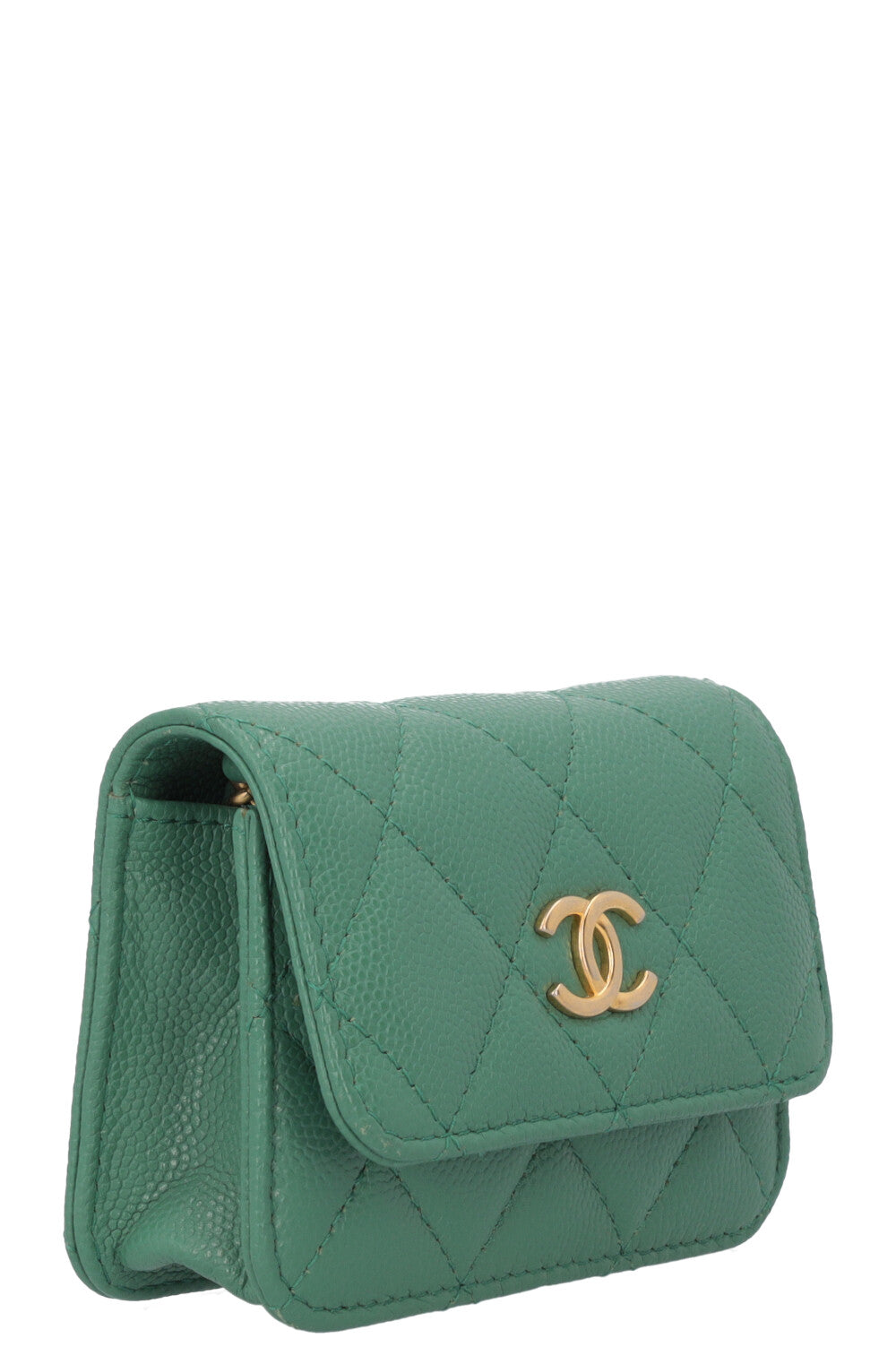 CHANEL Mini Charm Sac bandoulière Vert Caviar