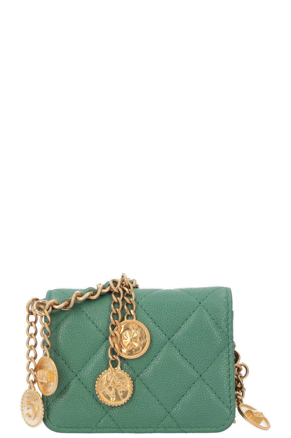 CHANEL Mini Charm Sac bandoulière Vert Caviar