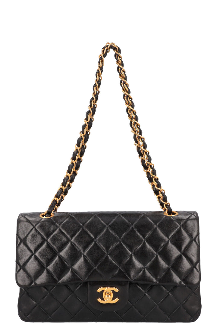 CHANEL Vintage Double Flap Bag Medium Black