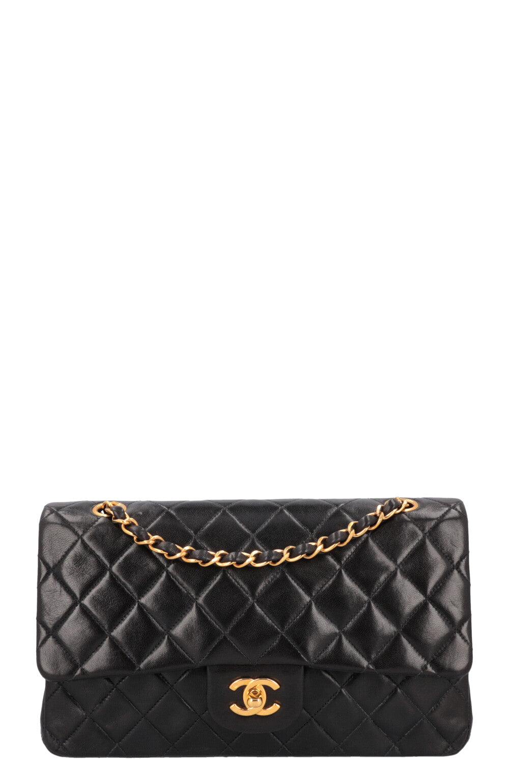 CHANEL Vintage Double Flap Bag Medium Black