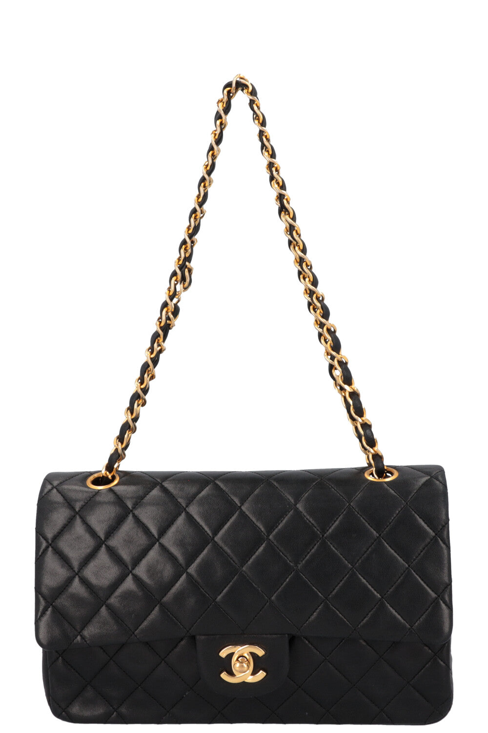 CHANEL Vintage Medium Double Flap Bag Black