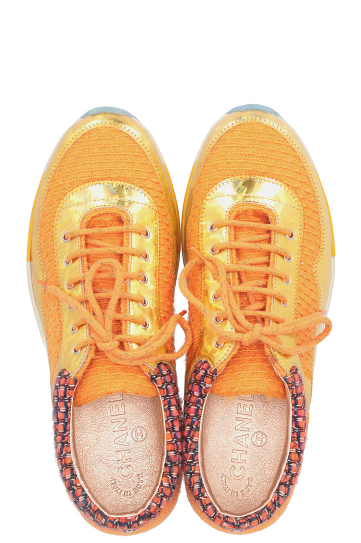 CHANEL Tennis Sneakers Orange