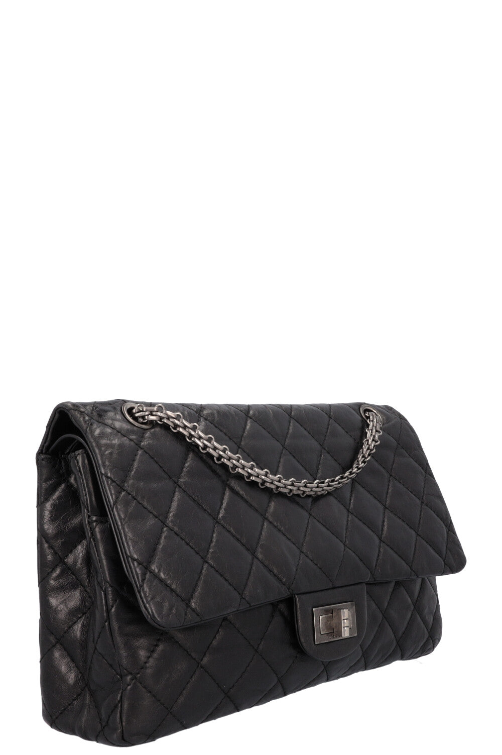 CHANEL Large 2.55 Reissue Bag Leather Black REAWAKE