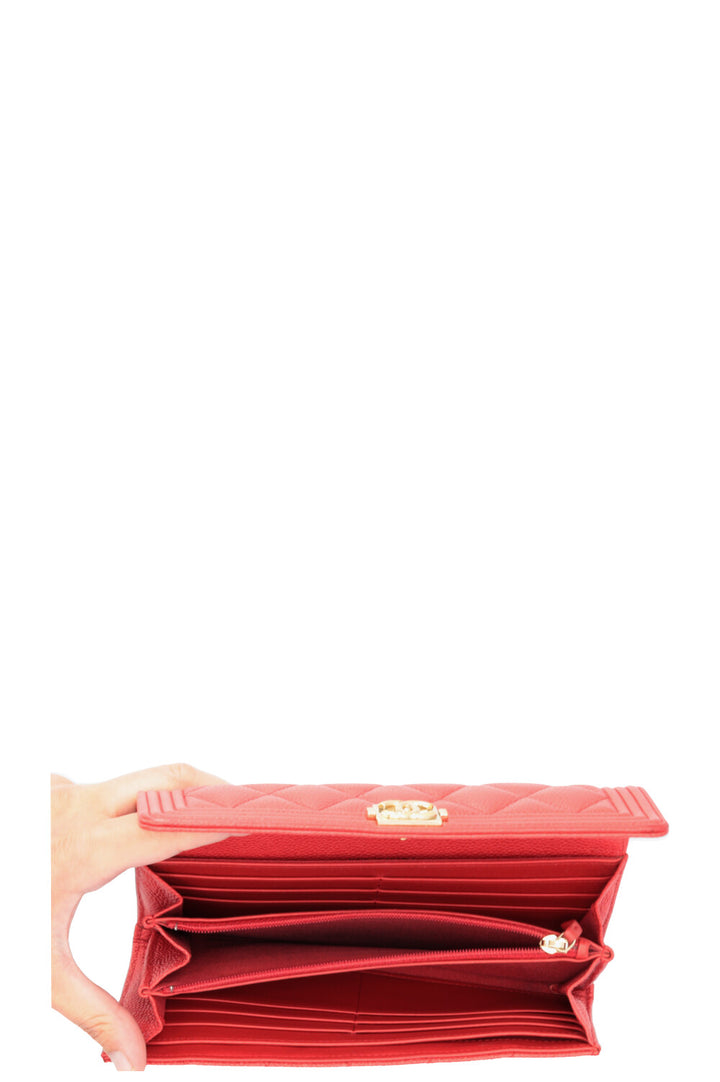 CHANEL Boy Wallet Red