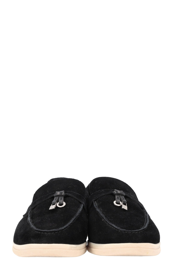 LORO PIANA Summer Walk Flats Suede Black