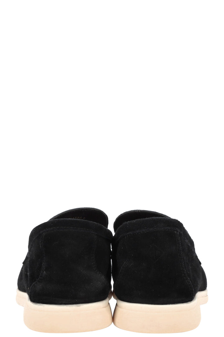 LORO PIANA Summer Walk Flats Suede Black