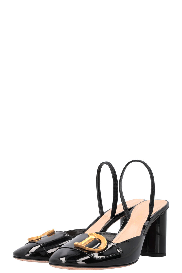 CHRISTIAN DIOR C`Est Dior Slingback Patent Black