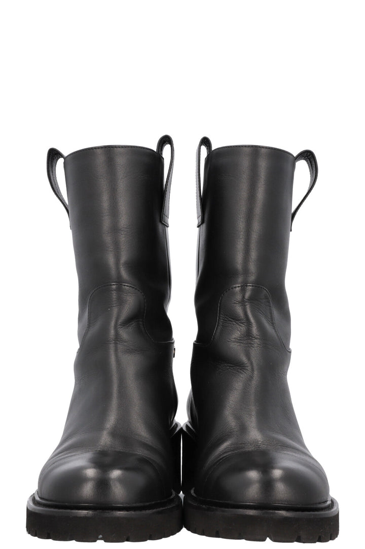 CHANEL CC Boots Leather Black