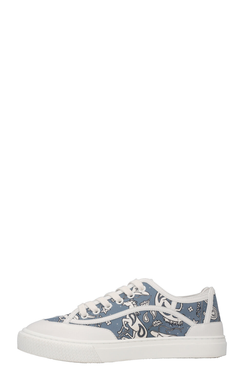 HERMÈS Get Sneaker Low Top Toile Blanc Bleu