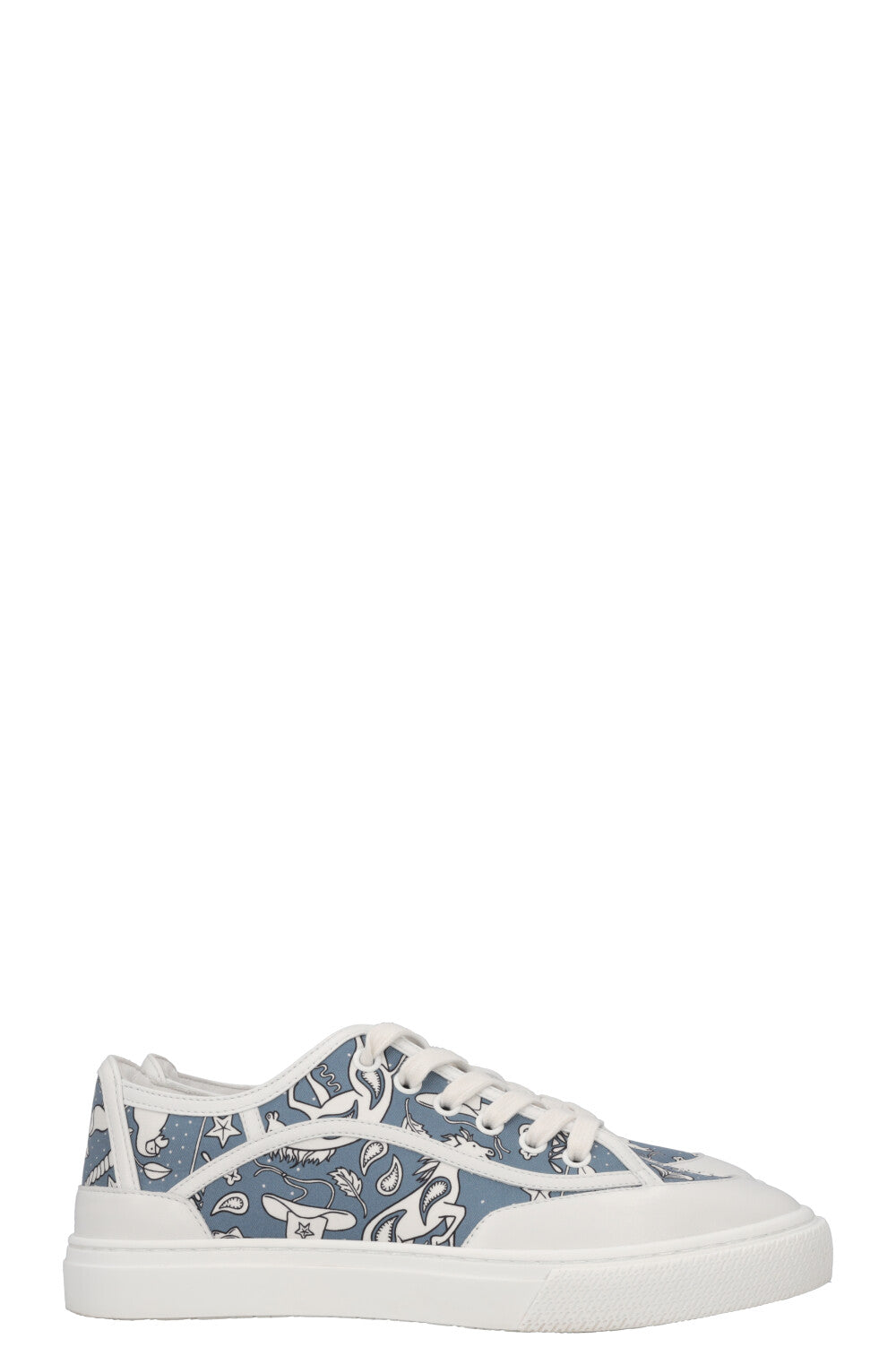 HERMÈS Get Sneaker Low Top Toile Blanc Bleu