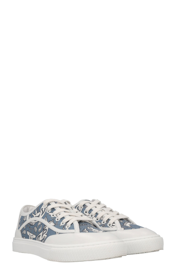 HERMÈS Get Sneaker Low Top Canvas White Blue