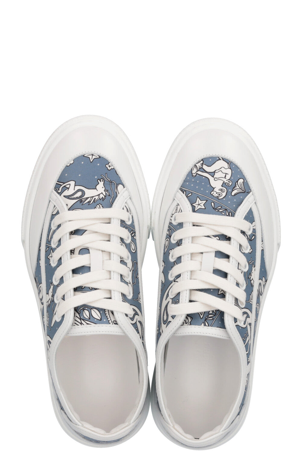 HERMÈS Get Sneaker Low Top Toile Blanc Bleu