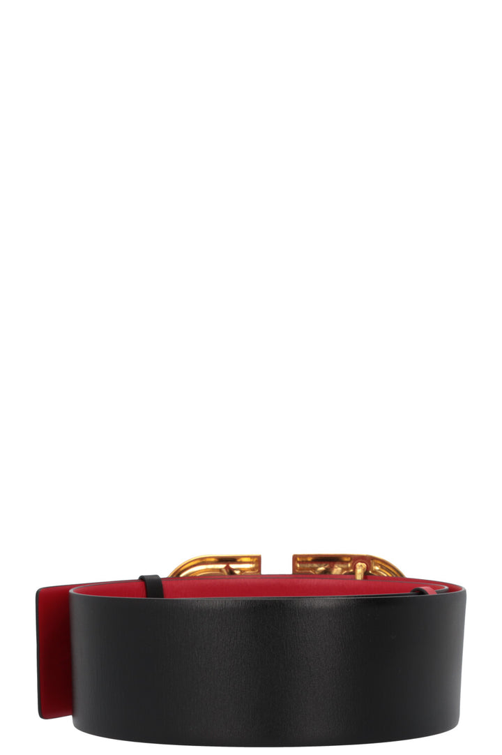 VALENTINO V Logo Reversible Belt Black Red