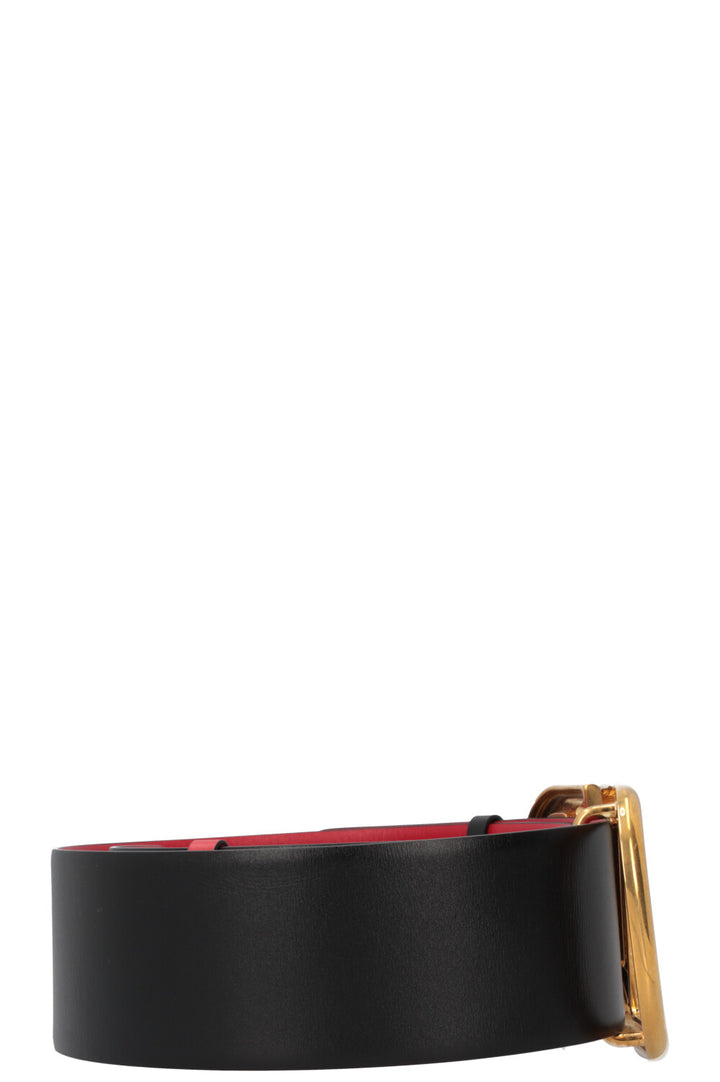 VALENTINO V Logo Reversible Belt Black Red