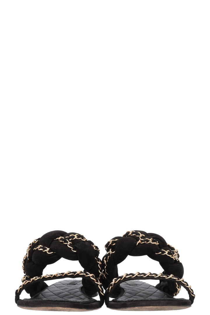 CHANEL Chain Sandals Black