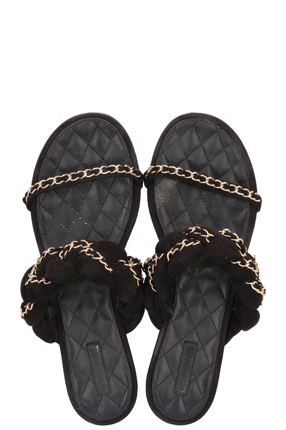 CHANEL Chain Sandals Black